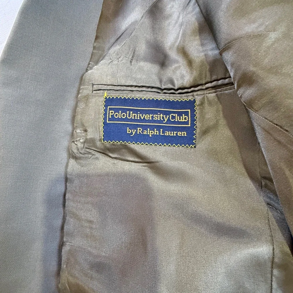 Vintage Polo University Club Ralph Lauren Wool Blazer USA 90s‎ Green Gray